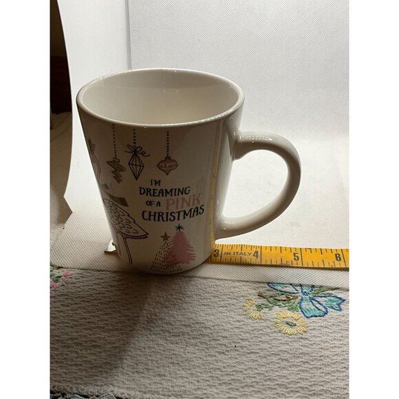 "I'm Dreaming Of A Pink Christmas" Flamingo Mug - Ceramic Holiday Coffee Cup - Picture 3 of 8